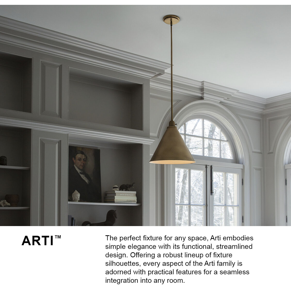 Arti 1 Light 15 inch Black Pendant Ceiling Light