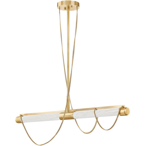 Lariat LED 48.75 inch Vintage Brass Linear Pendant Ceiling Light