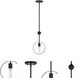 Monocle 1 Light 8 inch Black and Gold Mini Pendant Ceiling Light