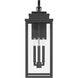 Hillside 3 Light 25.5 inch Textured Black Exterior Wall Sconce