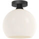 Alora Mood Castilla 1 Light 9.88 inch Matte Black Flush Mount Ceiling Light in Opal Glass
