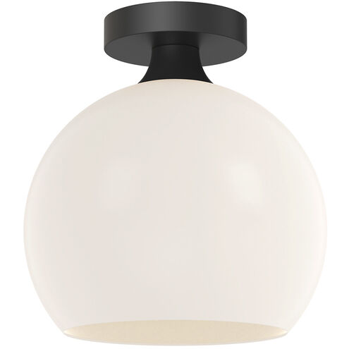 Alora Mood Castilla 1 Light 9.88 inch Matte Black Flush Mount Ceiling Light in Opal Glass