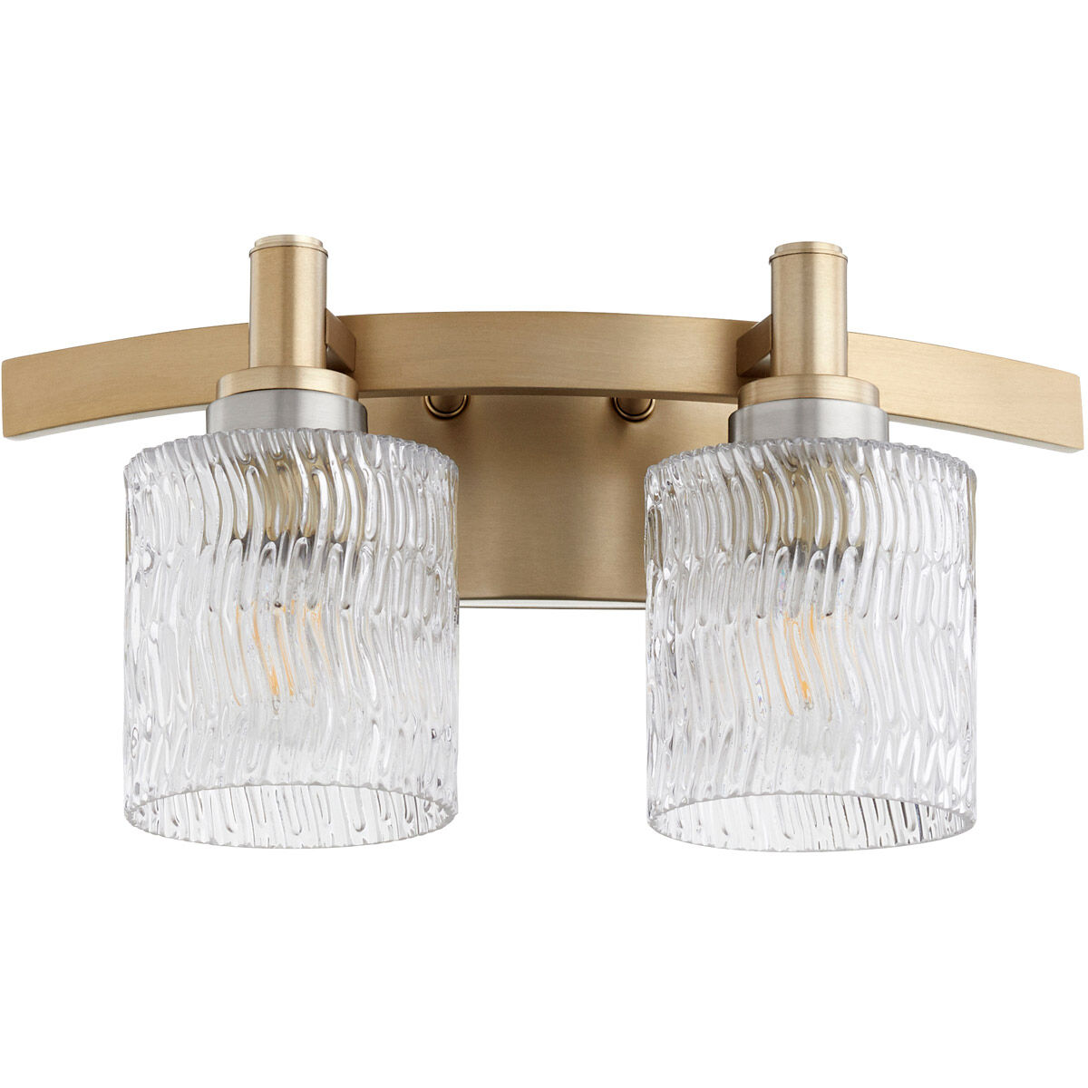 Stadium 2 Light 16 inch Aged Brass Vanity Light Wall Light