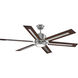 Huntington 60 inch Antique Nickel with Walnut/Driftwood Blades Ceiling Fan, Progress LED