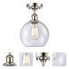 Ballston Athens LED 8 inch Polished Nickel Semi-Flush Mount Ceiling Light in Seedy Glass, Ballston