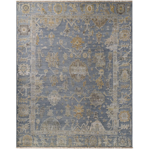 Sinclair 168 X 120 inch Grey / Metallic - Silver / Lunar Green Handmade Rug in 10 x 14