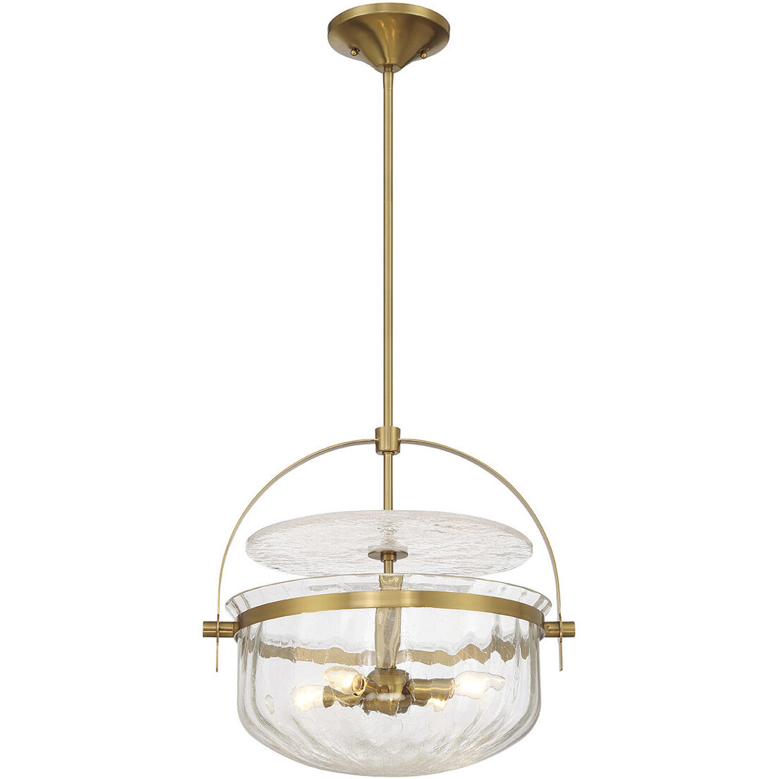 Denmar 4 Light 18 inch Warm Brass Covertible SemiFlush Ceiling Light