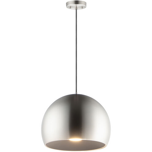 Palla LED 16 inch Satin Nickel/Black Single Pendant Ceiling Light in Black/Satin Brass