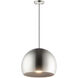 Palla LED 16 inch Satin Nickel/Black Single Pendant Ceiling Light in Black/Satin Brass
