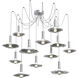 Cumulus LED 72 inch Classic Silver with Smoke Granite Glass Swag Multi-Pendant Chandelier Ceiling Light in 3000K LED