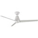 Slim 52 inch Matte White Downrod Ceiling Fan in 3000K, Smart Ceiling Fan