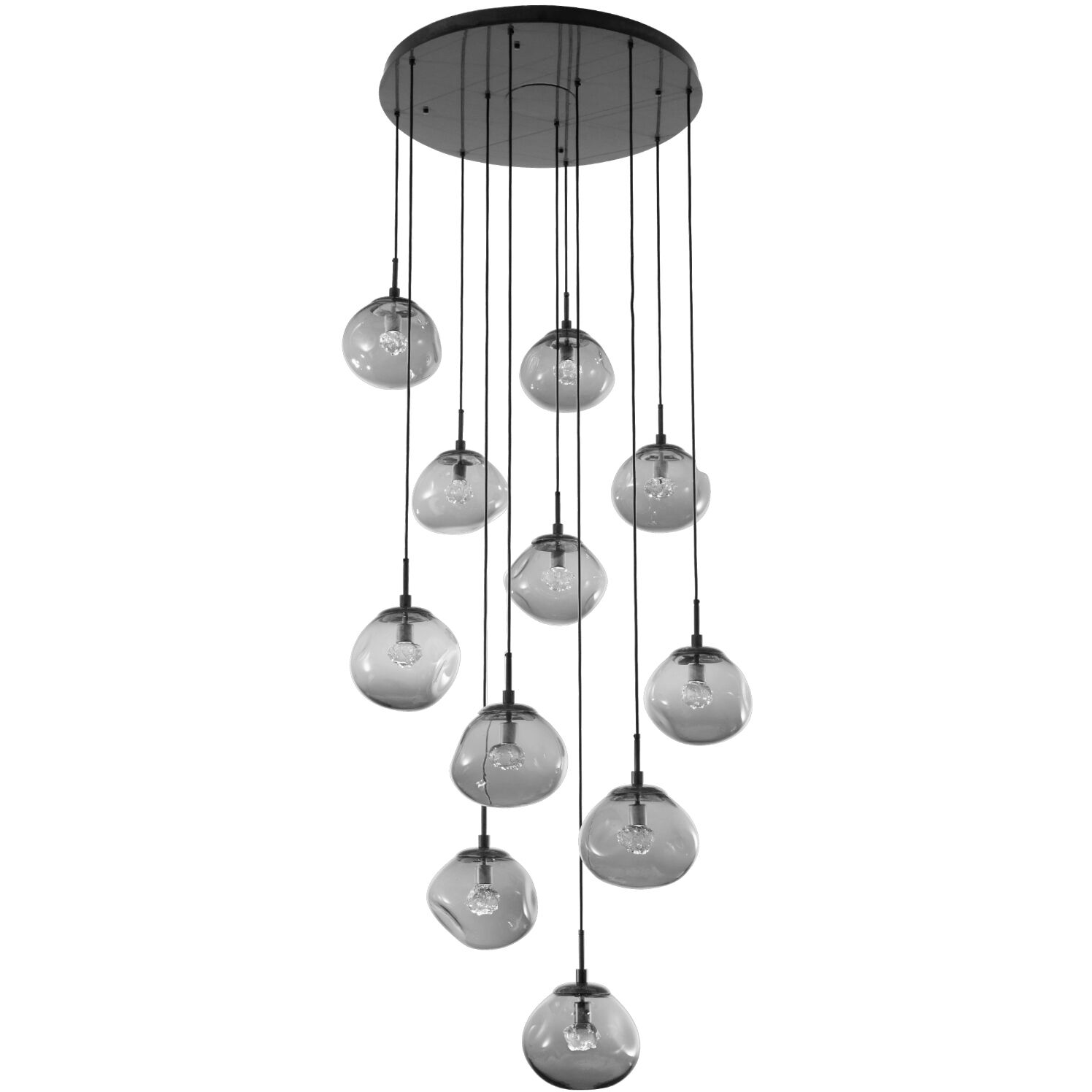 Nova LED LED Flat Bronze Chandelier Ceiling Light, Round Multi-Port