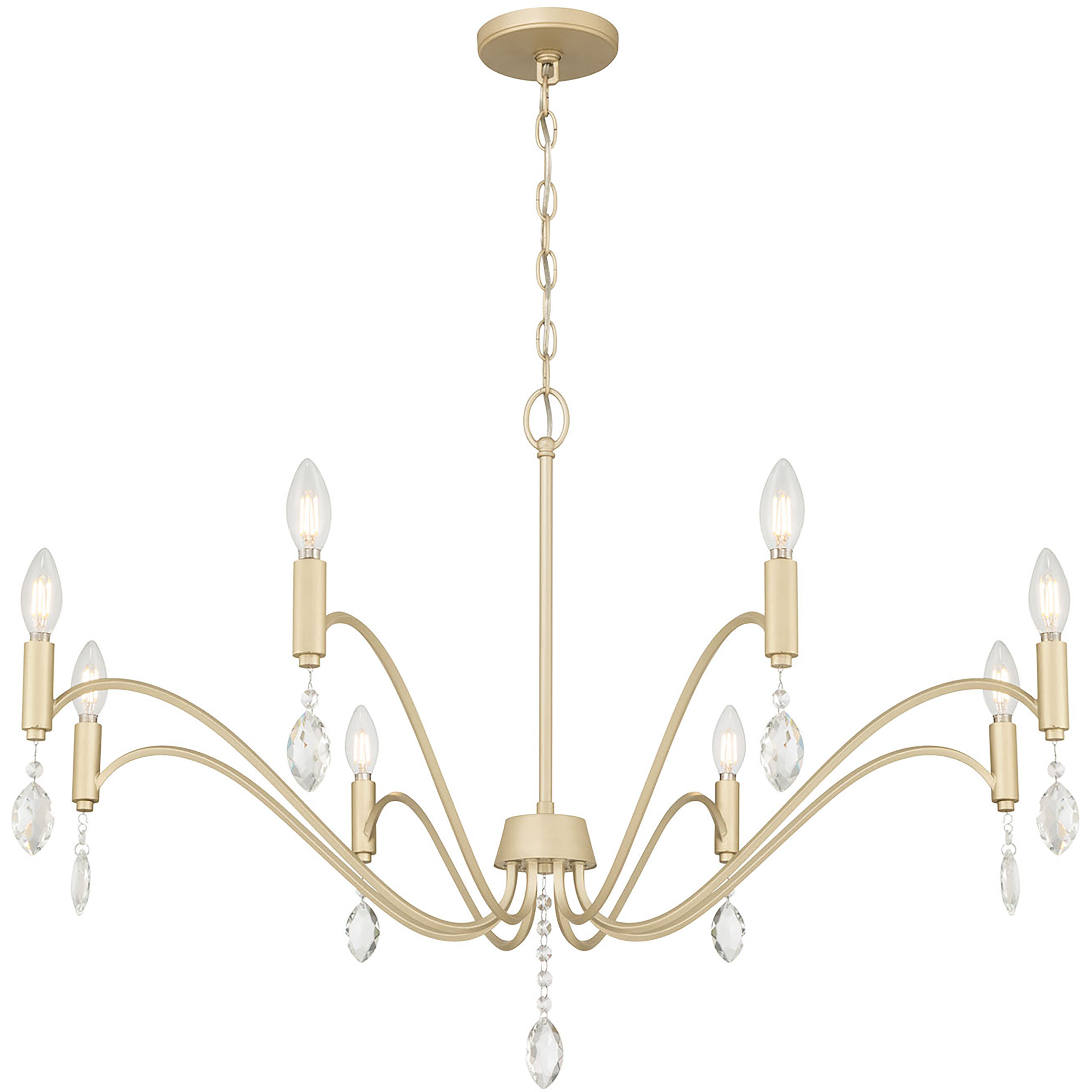 Aureline 8 Light 35.5 inch Aged Silver Chandelier Ceiling Light