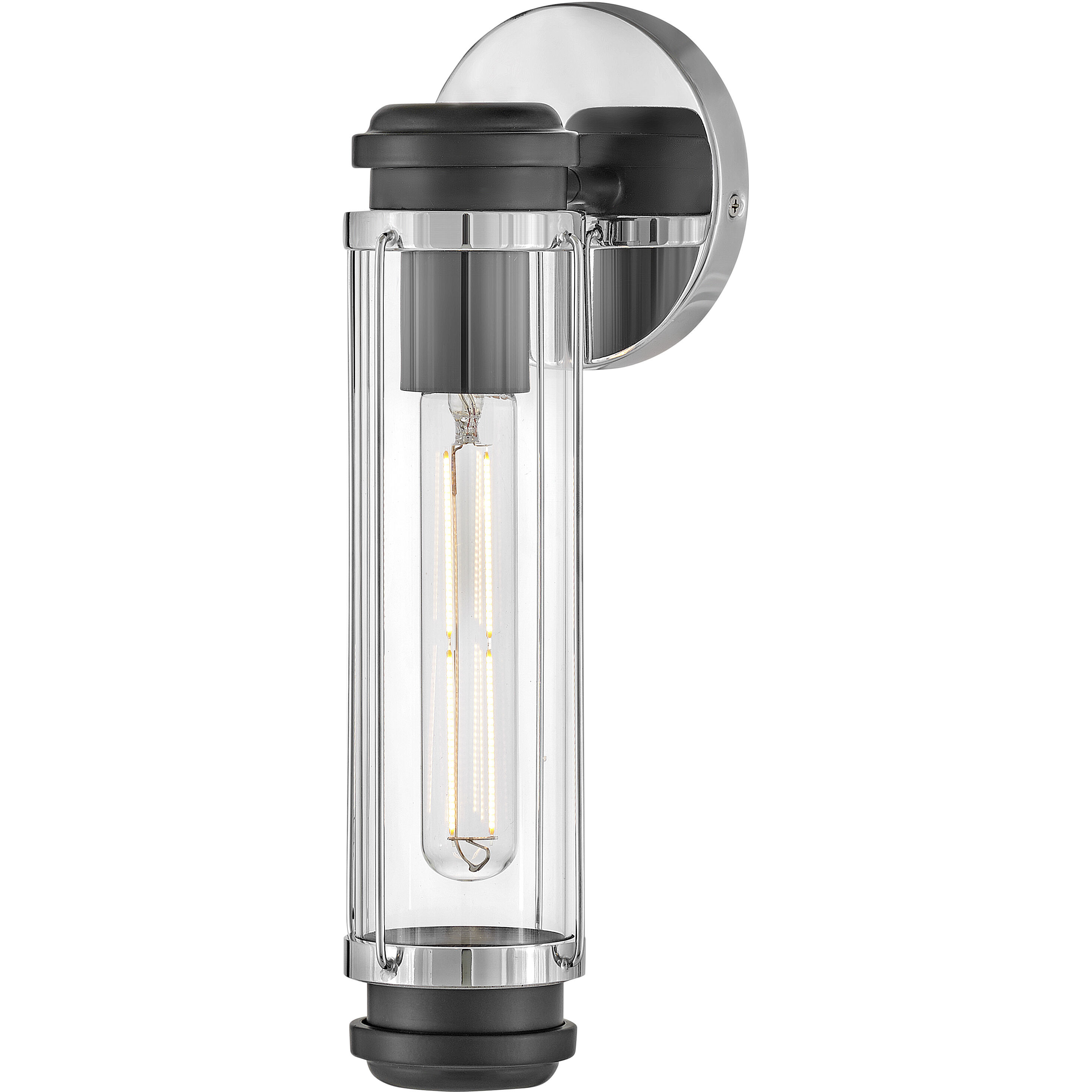 Masthead 1 Light 4.75 inch Chrome with Black Vanity Light Wall Light