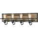 Copley 4 Light 27 inch Matte Black with Aspen Vanity Light Wall Light