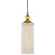 Scarlett 1 Light 5 inch Gold Leaf Pendant Ceiling Light in White Silk Tassels
