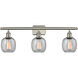 Ballston Belfast 3 Light 26 inch Brushed Satin Nickel Bath Vanity Light Wall Light in Seedy Glass, Ballston