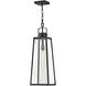 Hugh 1 Light 8.5 inch Black with Burnished Bronze Outdoor Hanging