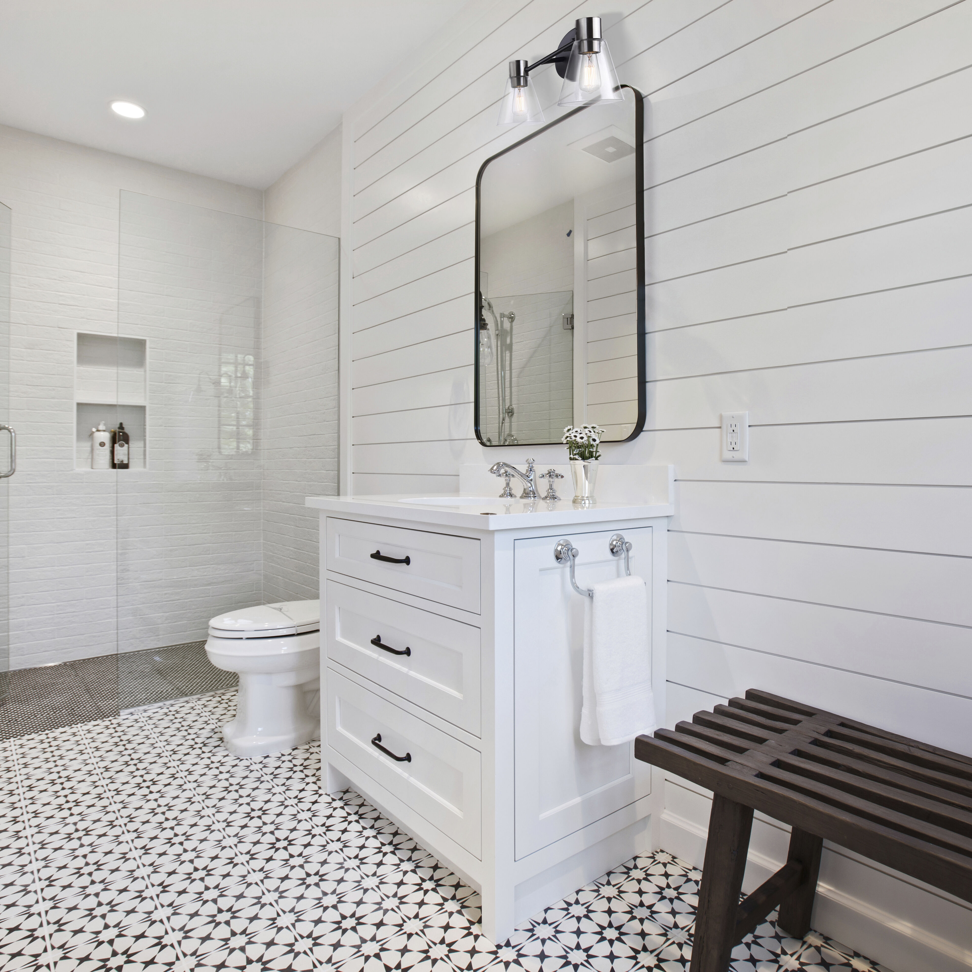 Davina 2 Light 14.5 inch Black/Brushed Nickel Vanity Light Wall Light