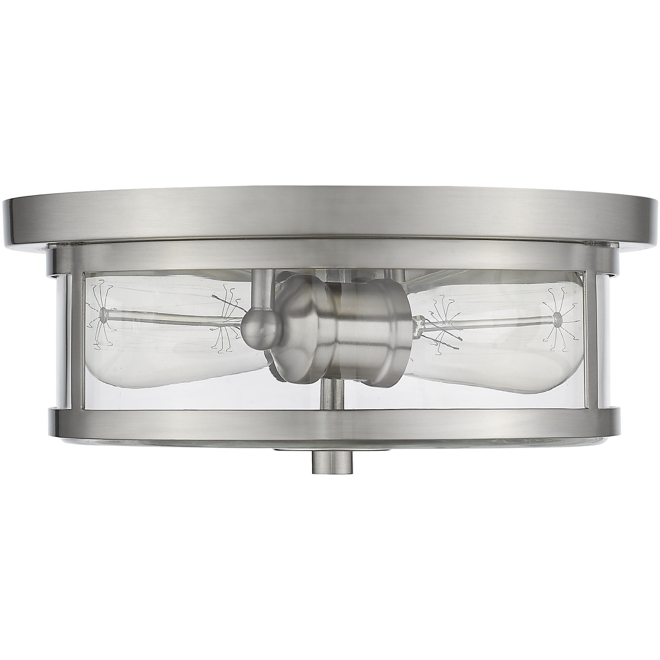 Savannah 2 Light 11 inch Brushed Nickel Flush Mount Ceiling Light