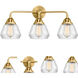 Nouveau 2 Fulton 3 Light 25 inch Satin Gold Bath Vanity Light Wall Light in Clear Glass
