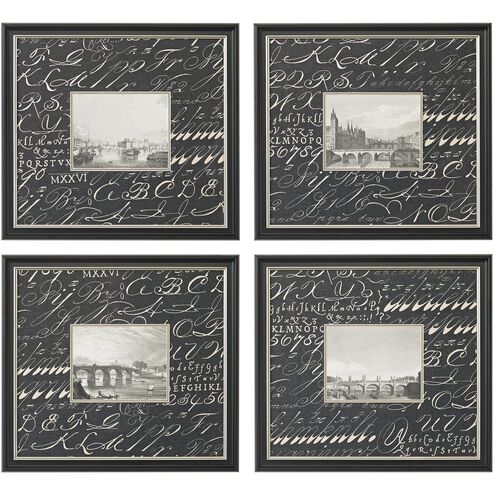 Bridges Charcoal with Antique White and Black Framed Wall Art