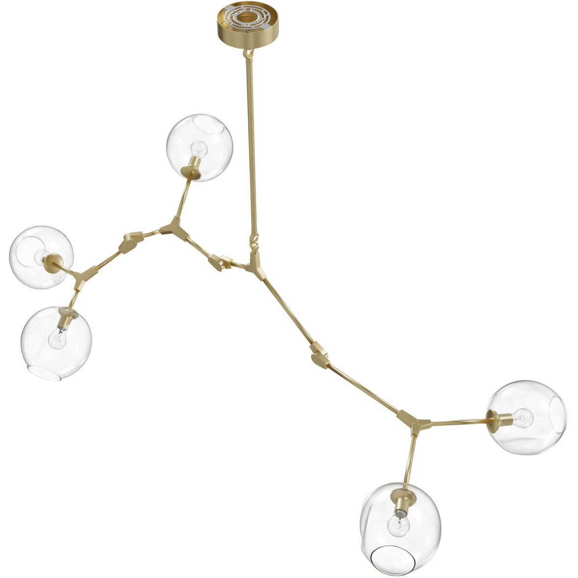 Fairfax Ave. 5 Light 34 inch Brushed Brass Chandelier Ceiling Light