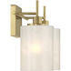 Modern 2 Light 14 inch Natural Brass Bathroom Vanity Light Wall Light