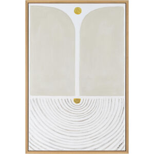 Martia Soft Beige and White Oak Canvas Art