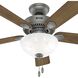 Swanson 44 inch Matte Silver with Autumn Walnut/Natural Wood Blades Ceiling Fan