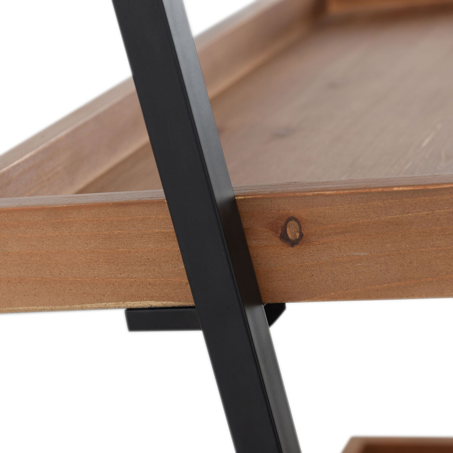 Lena 24.5 inch Black and Wood Brown Standing Shelves