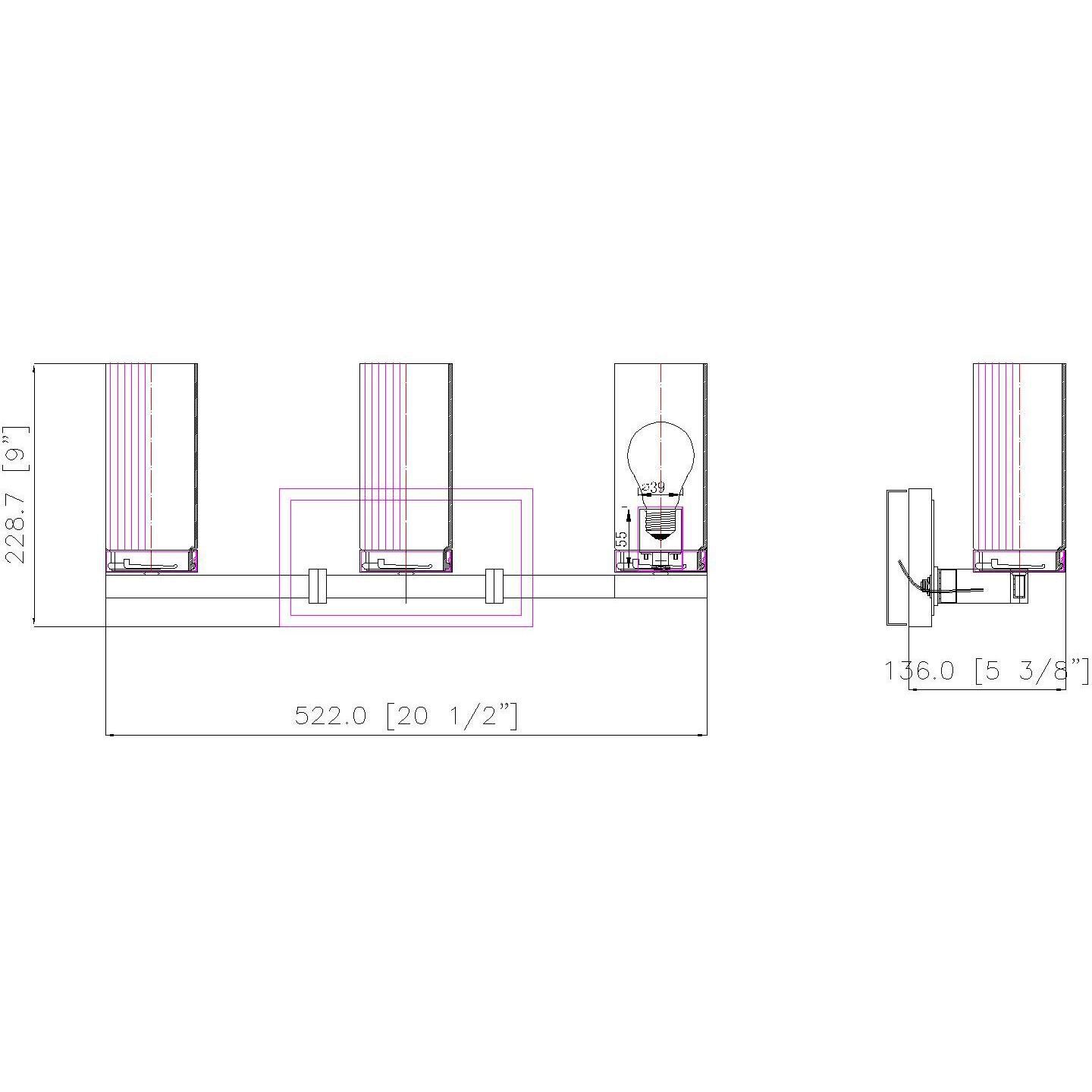 Danica 3 Light 20.5 inch Modern Gold Bath Vanity Light Wall Light