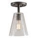 Grand Central 1 Light 7.5 inch Oil Rubbed Bronze Flush Mount Ceiling Light in Crackled Mouth Blown