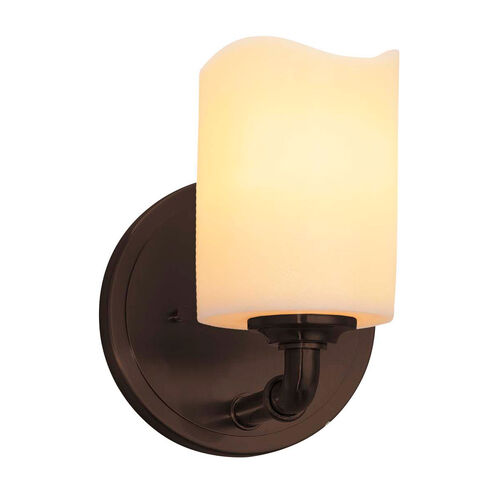 Candlearia Wall Sconce Wall Light in 700 Lm LED, Dark Bronze, Cream (CandleAria), Cylinder with Melted Rim