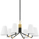 Stanwyck 6 Light 31.5 inch Aged Brass and Distressed Bronze Chandelier Ceiling Light