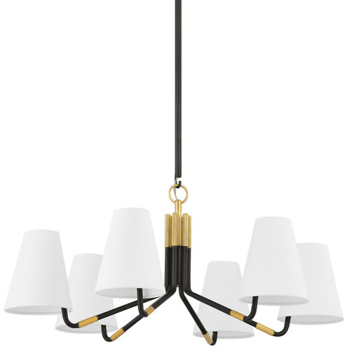 Stanwyck 6 Light 31.5 inch Aged Brass and Distressed Bronze Chandelier Ceiling Light