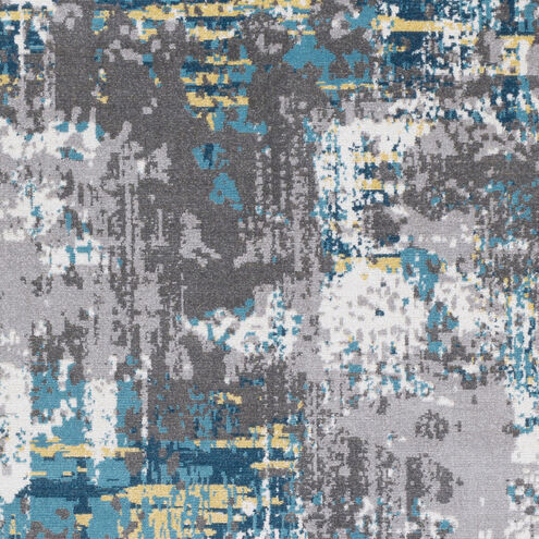 Rafetus 122.05 X 94.49 inch Teal/Gray/Charcoal/Deep Teal/Yellow/White Machine Woven Rug in 8 x 10, Rectangle