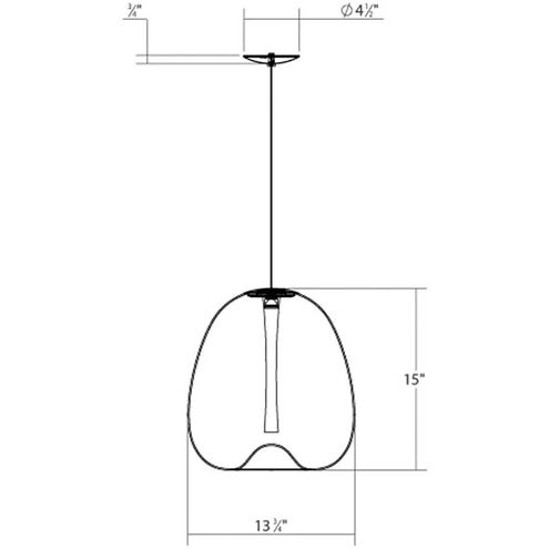 Mela LED 14 inch Satin Black Pendant Ceiling Light