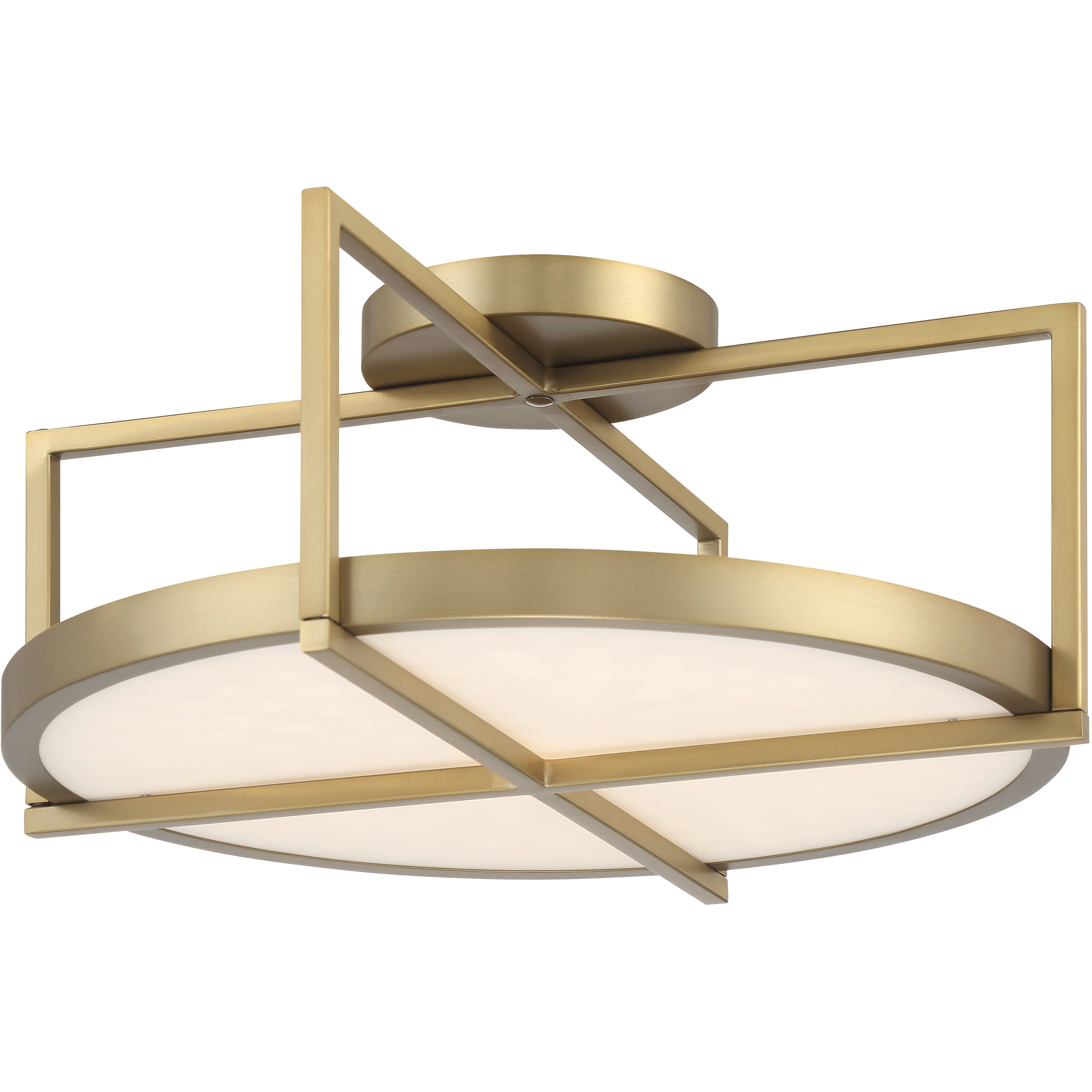 Boada LED 18 inch Soft Brass Semi Flush Ceiling Light