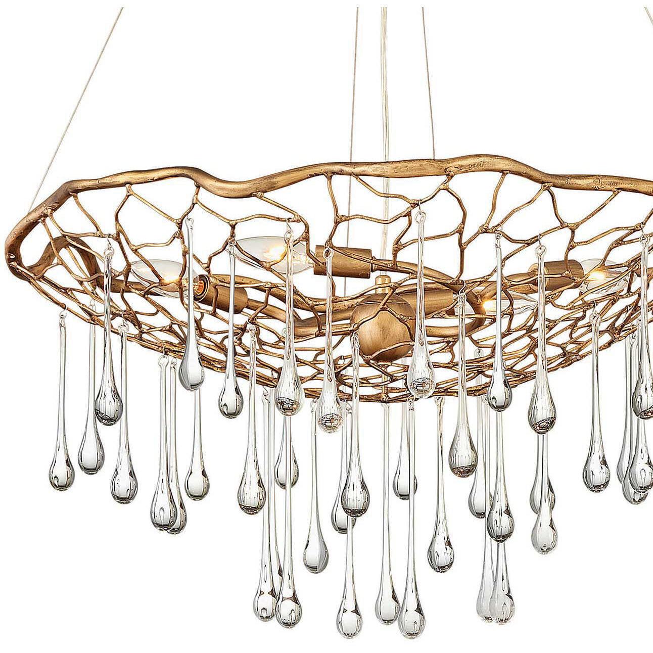 Lisa McDennon Laguna 4 Light 26 inch Burnished Gold Indoor Chandelier Ceiling Light