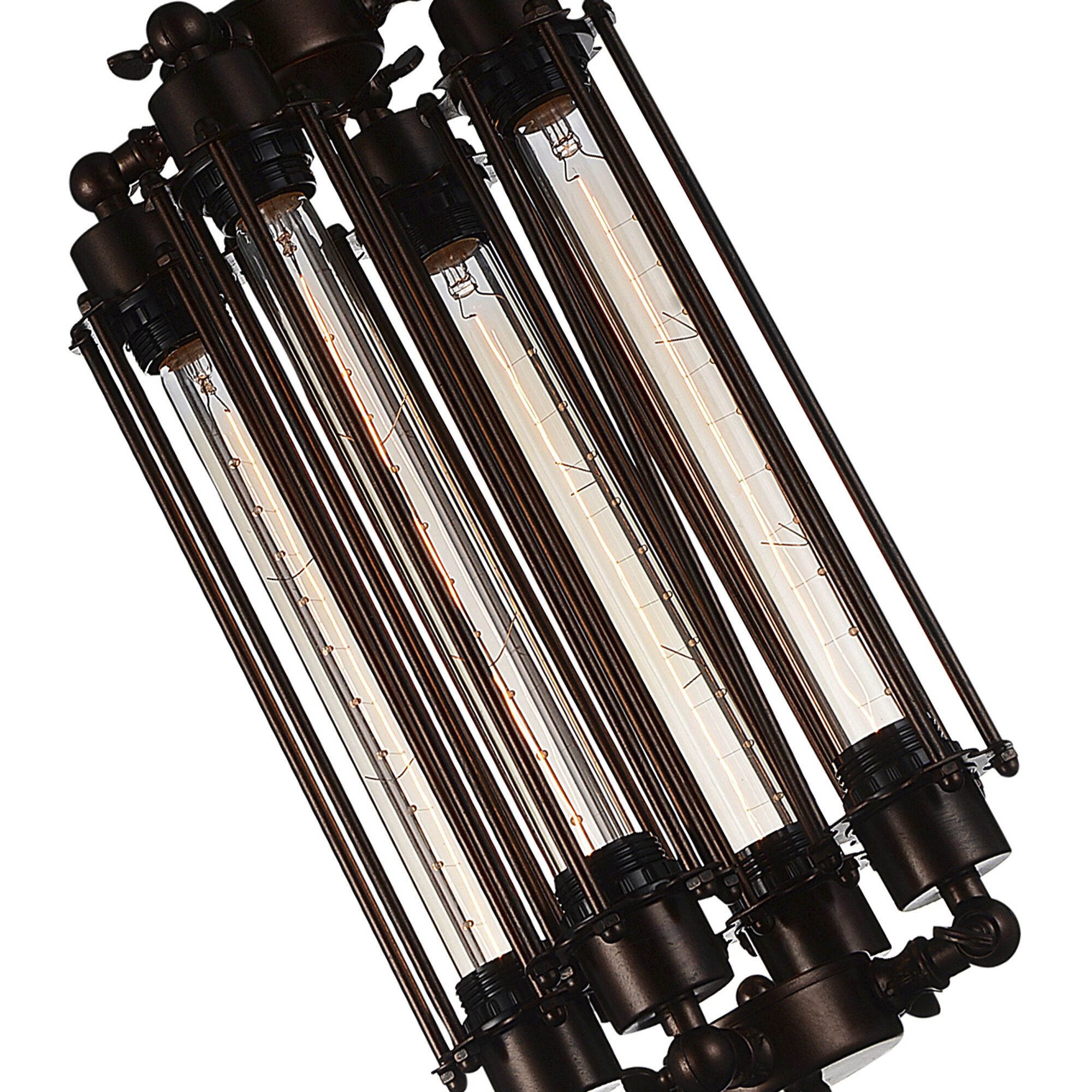 Kiera 4 Light 10 inch Chocolate Down Mini Pendant Ceiling Light