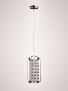 Metropolis 1 Light 7.5 inch Polished Nickel Mini Pendant Ceiling Light