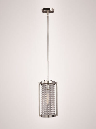 Metropolis 1 Light 7.5 inch Polished Nickel Mini Pendant Ceiling Light