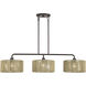 Goldiemesh 3 Light 46 inch English Bronze Linear Chandelier Ceiling Light, Extra Large