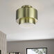 Zolana 2 Light 12 inch Antique Brass Semi Flush Mount Ceiling Light, Medium
