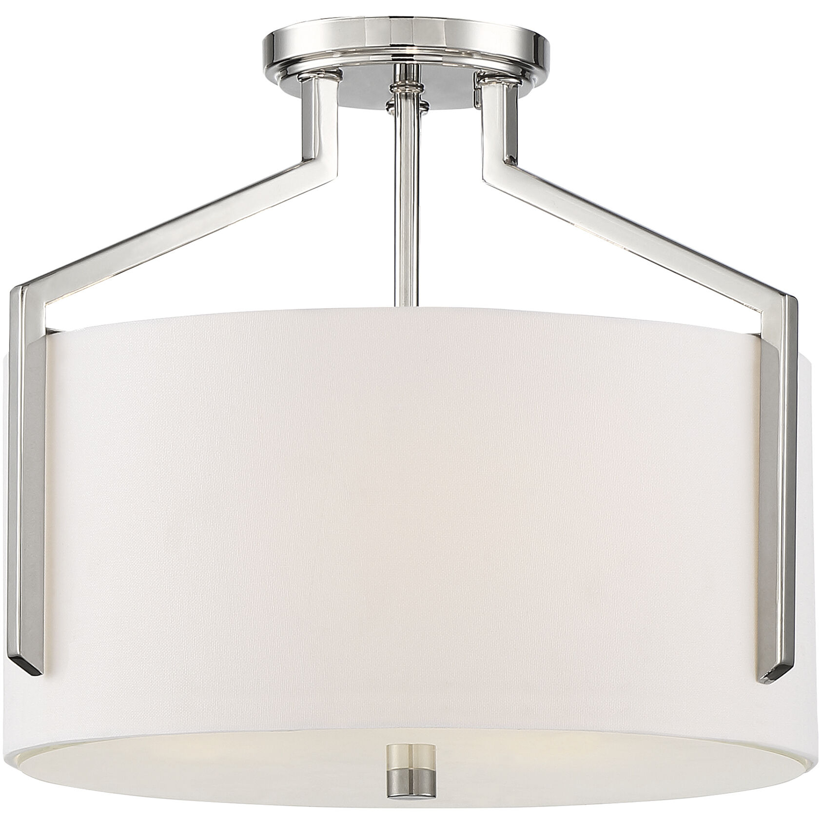 Elara 3 Light 15 inch Polished Nickel Semi-Flush Ceiling Light
