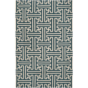 Archive 96 X 60 inch Dark Green, Cream Rug