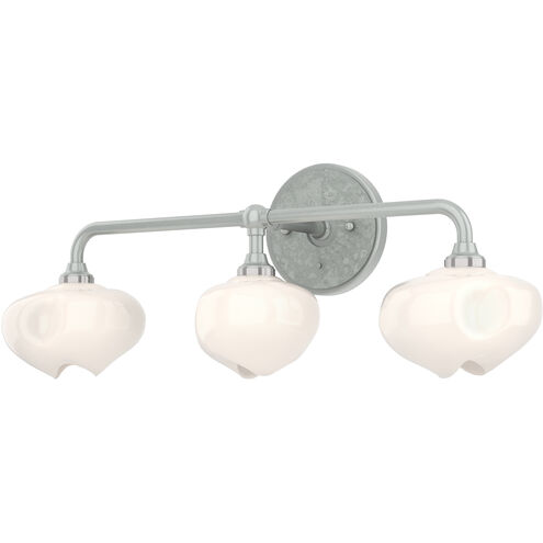 Ume 3 Light 22 inch Vintage Platinum and Vintage Platinum Curved Arm Bath Sconce Wall Light in Frosted, Curved Arm