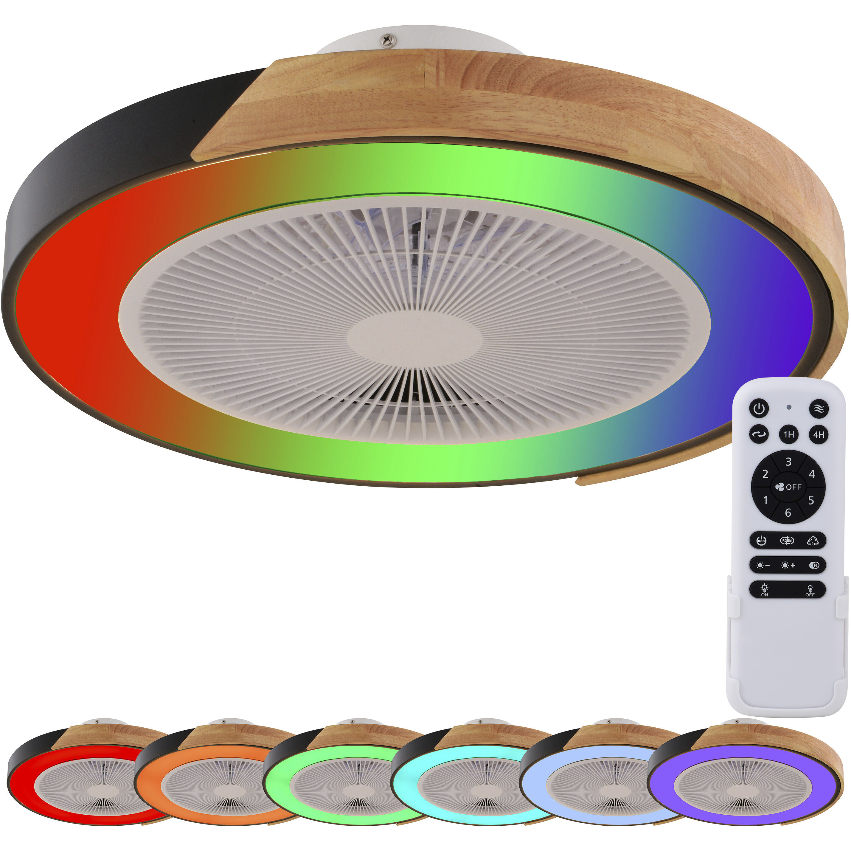 Everette 20 inch Matte Black with Clear Blades Ceiling Fan, DC Motor