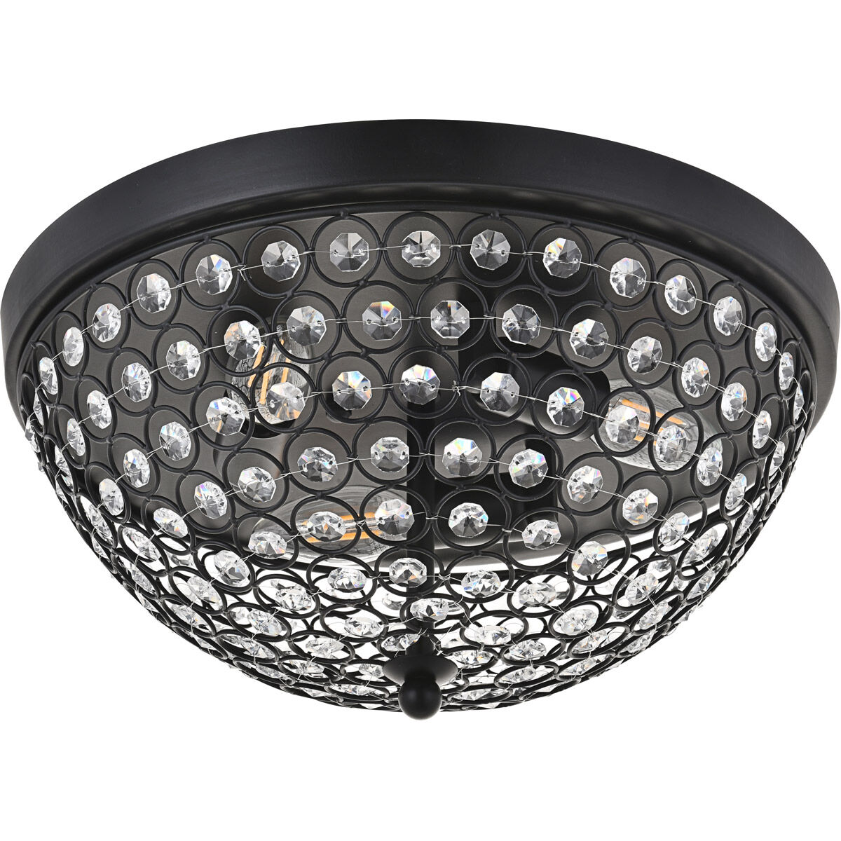 Taye 3 Light 14 inch Matte Black Flush Mount Ceiling Light